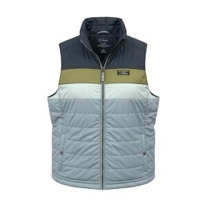 LL Bean Vest Womens Sz XL Blue Mountain Classic Color Block Puffer Full Zip Logo